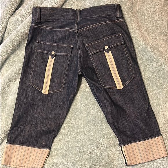 L.A.M.B. Black Cropped Jeans with Gold Hardware - Picture 3 of 3